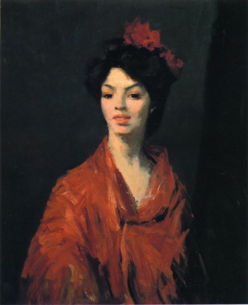 Spanish Woman In A Red Shawl