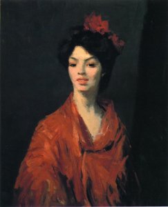 Spanish Woman In A Red Shawl