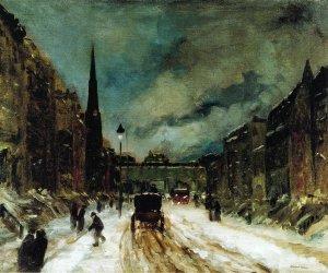 Street Scene With Snow